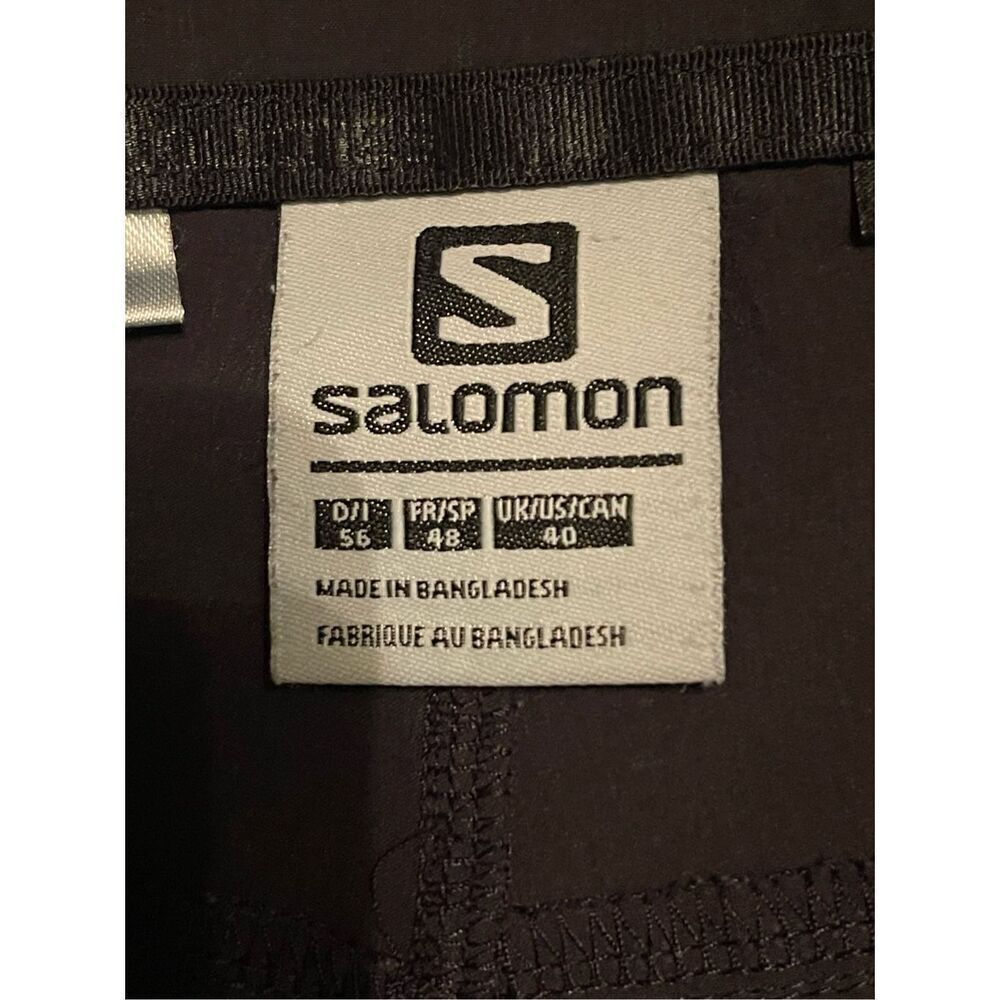 Salomon Mens Black For Advanced Skin Dry Warm Softshell Ski Pants Size 40 - Picture 15 of 16